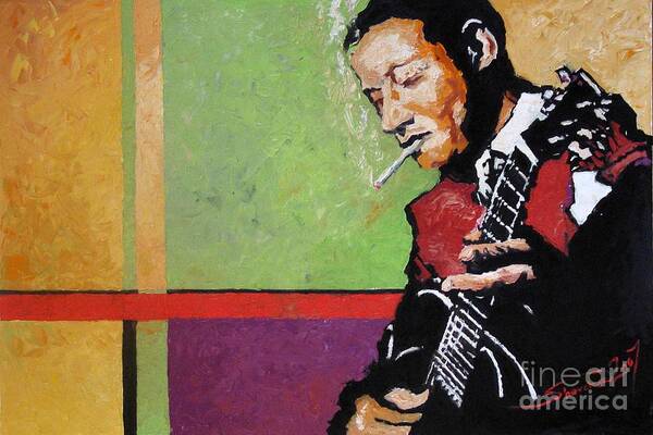 Jazz Guitarist with Cigarette Wall Art