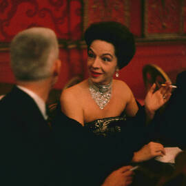 Ruth Ford & Friend At Met Opening by Yale Joel