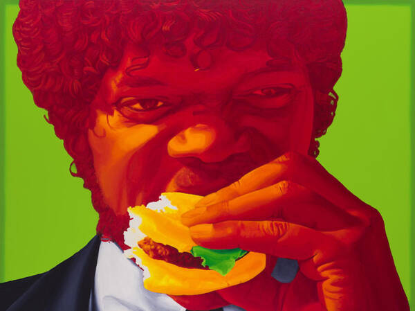 Man Eating a Burger Wall Art