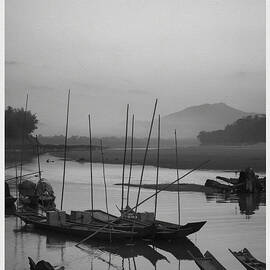 sunset at Mae Khong river by Setsiri Silapasuwanchai