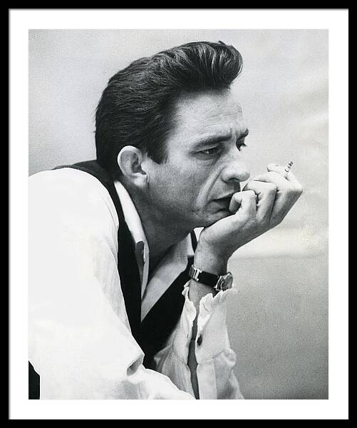 Pensive Moment with Cigarette Framed Print