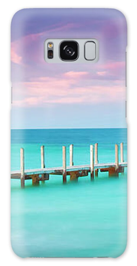 Tranquil Ocean Pier at Sunset Galaxy Case