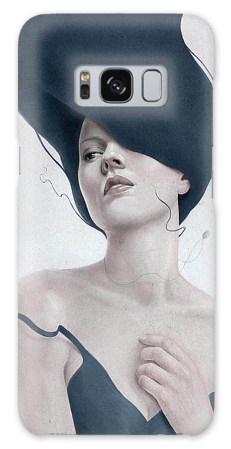 Ethereal Woman with Flowing Hair Galaxy Case