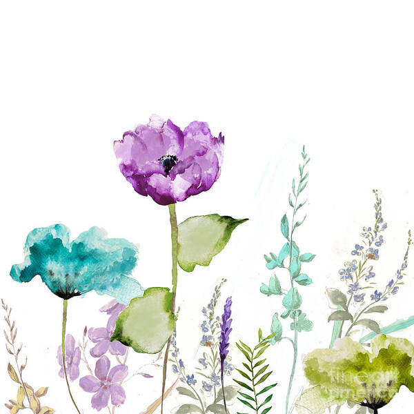 Vibrant Watercolor Flowers Wall Art