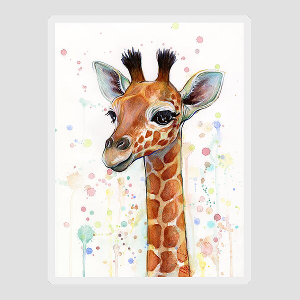 Charming Baby Giraffe Portrait Sticker
