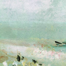 Beach with figures and a jetty by Joseph Mallord William Turner
