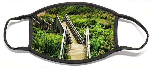 Coastal Stairway to the Beach Face Mask