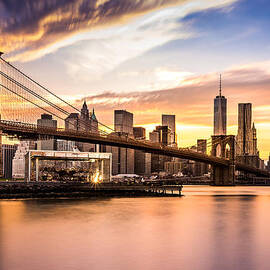 Brooklyn Bridge at sunset  by Mihai Andritoiu