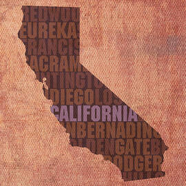 California Word Art State Map on Canvas by Design Turnpike