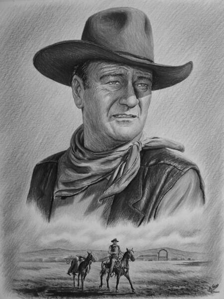 Cowboy Portrait with Horse Riders Wall Art