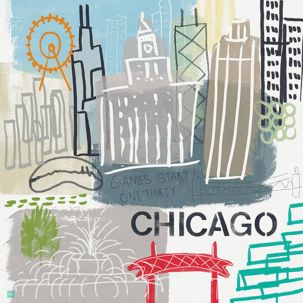 Chicago Cityscape Sketch Wall Art