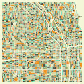 CHICAGO MAP 1 by Jazzberry Blue