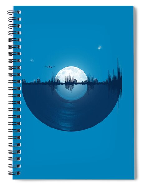Night Sky Over Soundwave City Spiral Notebook