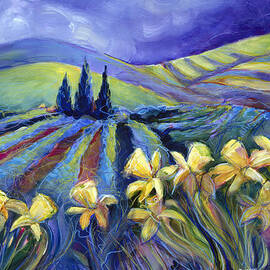 Daffodils and Stormclouds by Jen Norton