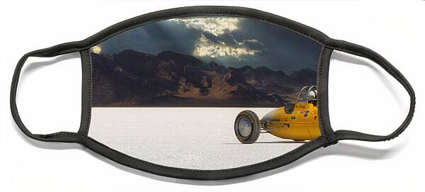 Vintage Race Car on Salt Flats Face Mask