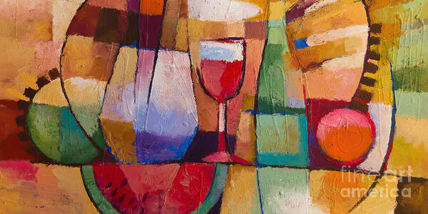 Abstract Wine and Fruits Composition Wall Art