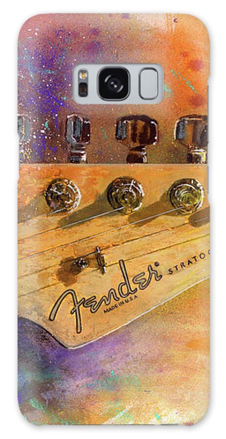 Vibrant Electric Guitar Headstock Galaxy Case