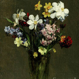 Flowers In A Vase, 1873 by Henri Fantin-Latour