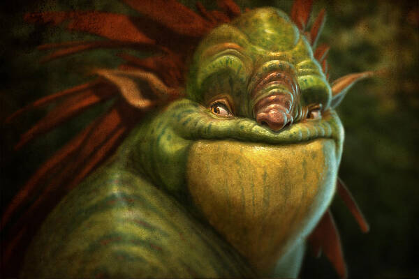 Smiling Fantasy Creature Wall Art