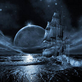 Full moon rising by George Grie