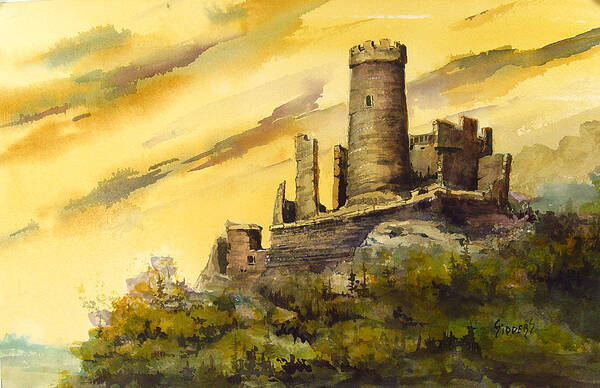 Ancient Castle at Sunset Wall Art