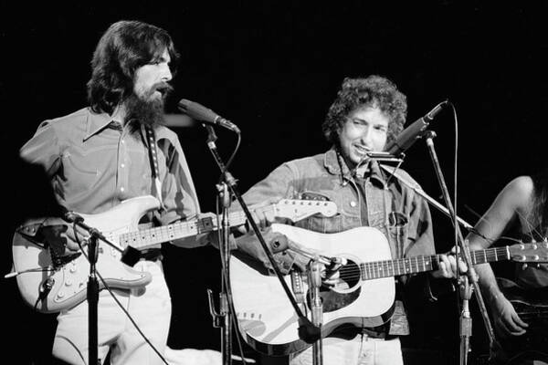George Harrison and Bob Dylan Performing Wall Art
