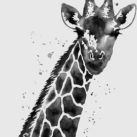 Giraffe in Black and White by Hailey E Herrera