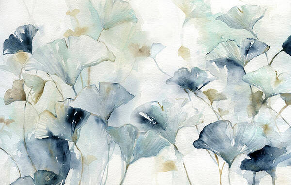 Serene Ginkgo Leaves Composition Wall Art