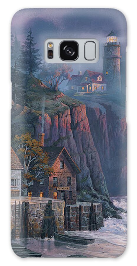 Lighthouse Overlooking Coastal Cliffs Galaxy Case