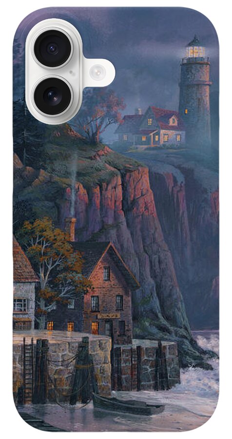 Lighthouse Overlooking Coastal Cliffs iPhone Case