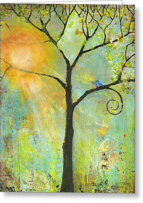 Serene Tree with Two Birds Greeting Card