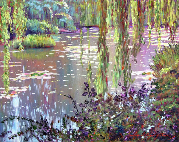 Serene Water Garden with Willows Wall Art