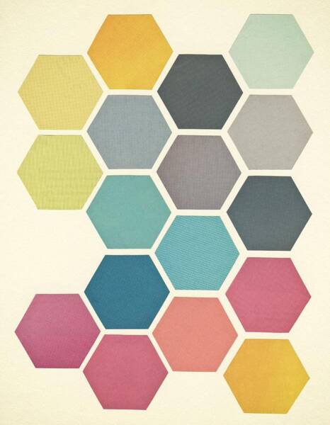 Colorful Hexagonal Pattern Arrangement Wall Art