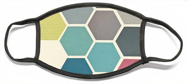 Colorful Hexagonal Pattern Arrangement Face Mask