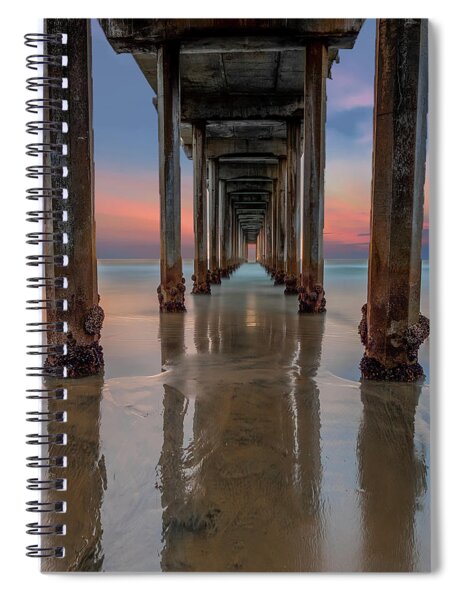 Tranquil Sunset Under a Pier Spiral Notebook