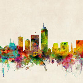 Indianapolis Indiana Skyline by Michael Tompsett