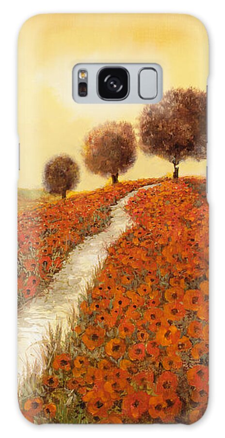 Poppy Fields at Sunset Galaxy Case