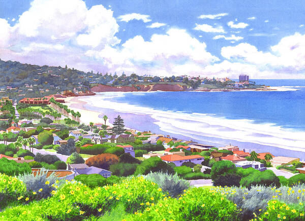 Coastal Town with Ocean View Wall Art