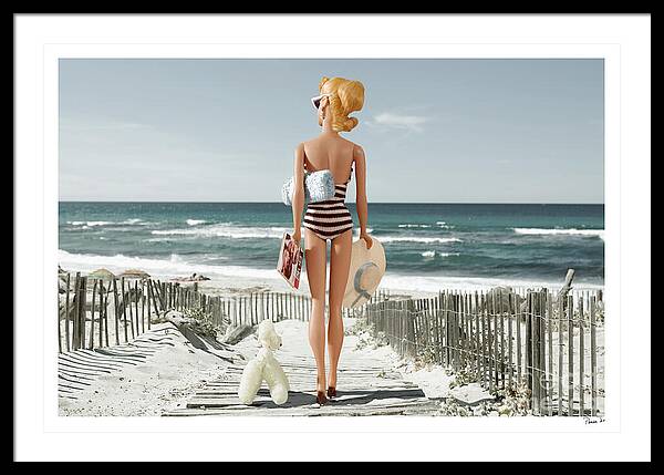Barbie on a Sandy Beach Framed Print