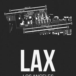 LAX Los Angeles Airport Poster 3 by Naxart Studio