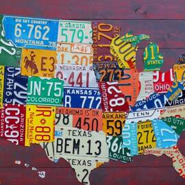 License Plate Map of The United States by Design Turnpike