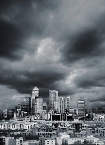 Dramatic Skyline Under Stormy Clouds Wall Art