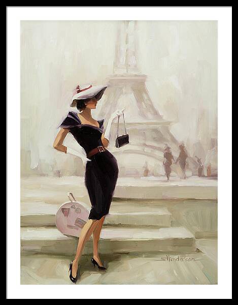 Chic Woman in Paris Framed Print