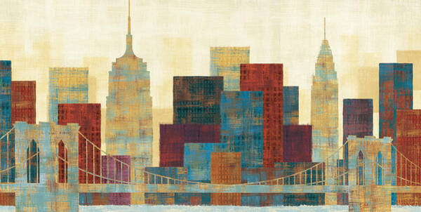 Colorful City Skyline Wall Art