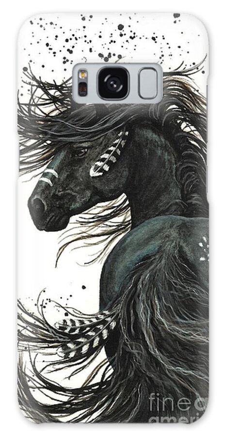 Majestic Black Horse in Motion Galaxy Case