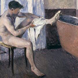Man drying his leg  by Gustave Caillebotte
