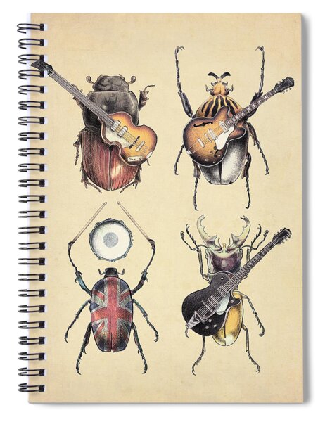 Beetles with Musical Instruments Spiral Notebook