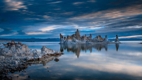 Serene Lake with Rock Formations Wall Art
