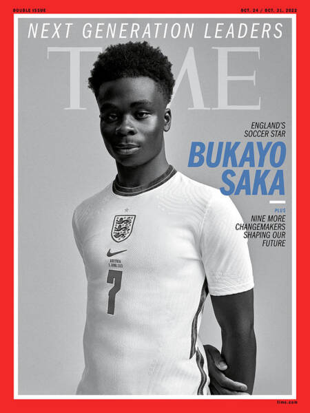 Bukayo Saka on Time Cover Wall Art