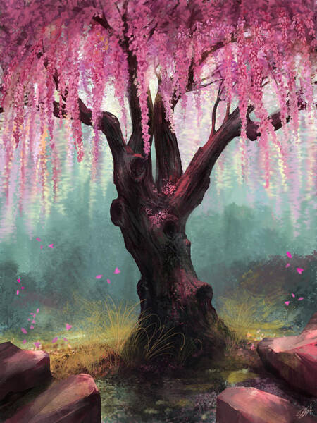 Majestic Cherry Blossom Tree Wall Art